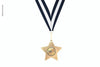 Star Competition Medal With Ribbon Mockup, Hanging Psd