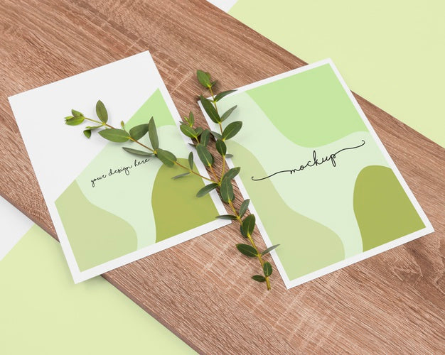 Stationery And Wood Arrangement High Angle Psd