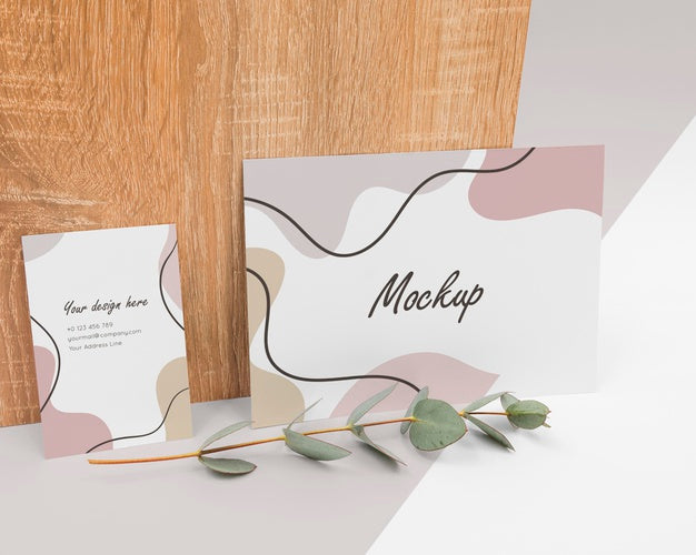 Stationery And Wood Arrangement Psd