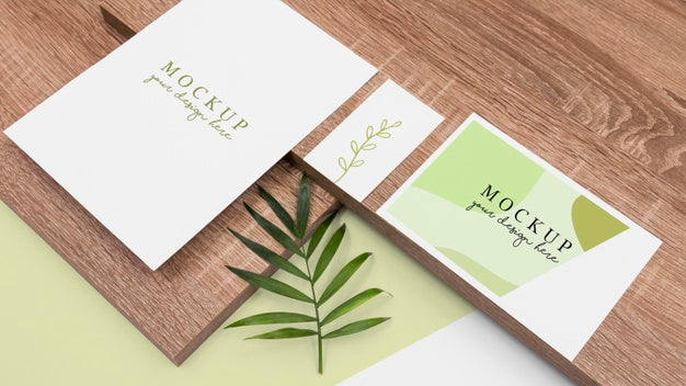 Stationery And Wood Assortment High Angle Psd