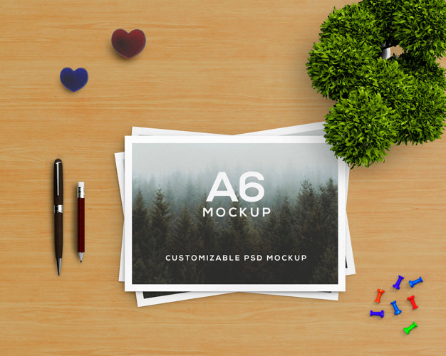Stationery Concept With A6 Brochure Mockup Psd