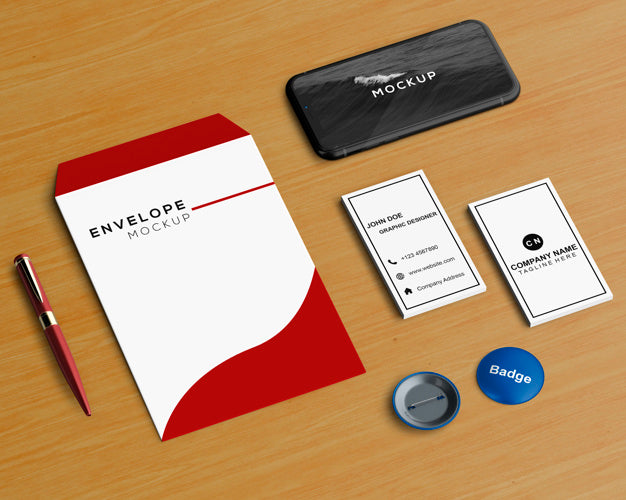 Stationery Concept With Envelope And Smartphone Mockup Psd