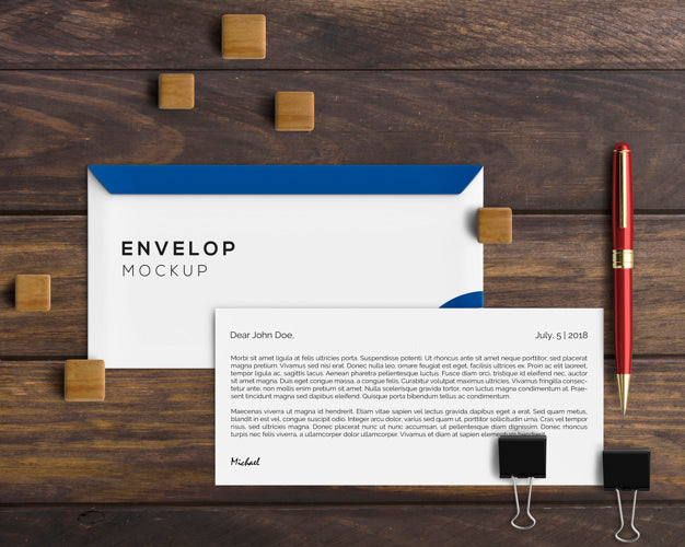 Stationery Concept With Envelope Mockup Psd