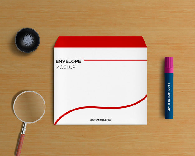 Stationery Concept With Envelope Mockup Psd