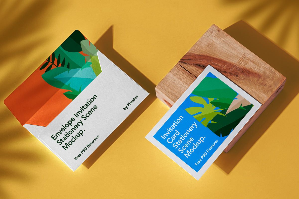 Stationery Envelope Psd Invitation Mockup