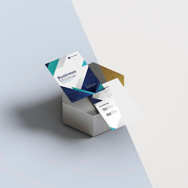 Stationery Items On Abstract Honeycomb Shape Psd