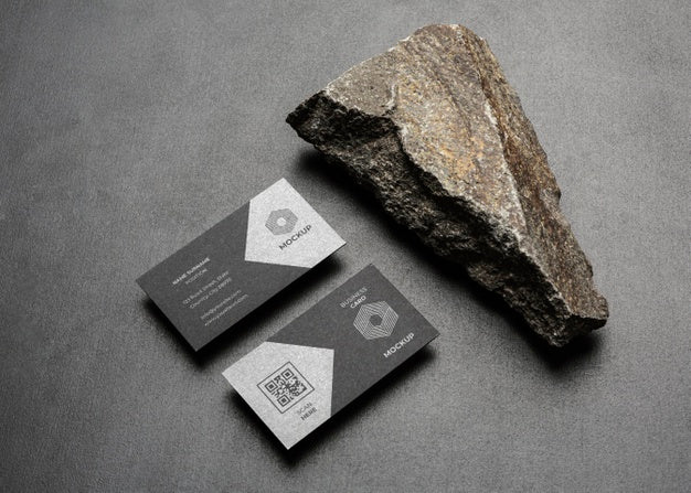 Stationery Mock-Up With Dark Rugged Rock Psd