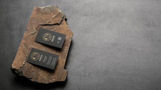 Stationery Mock-Up With Dark Rugged Rock Psd