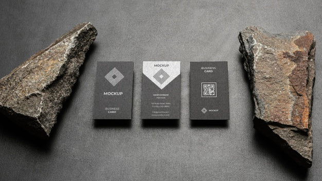 Stationery Mock-Up With Dark Rugged Rock Psd