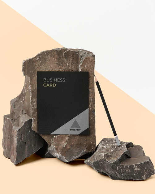 Stationery Mock-Up With Dark Stone Psd