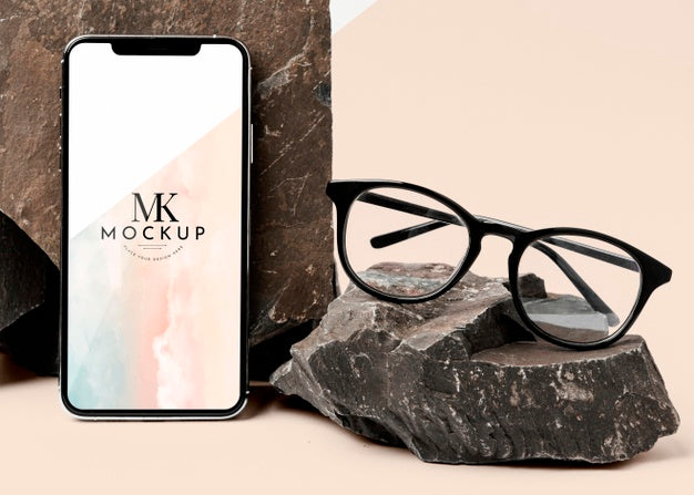 Stationery Mock-Up With Dark Stone Psd