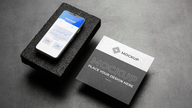 Stationery Mock-Up With Dark Stone Psd