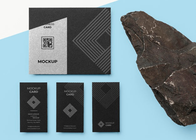 Stationery Mock-Up With Dark Stone Psd
