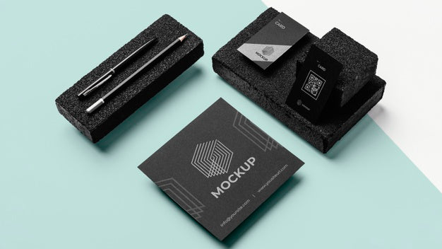Stationery Mock-Up With Dark Stone Psd