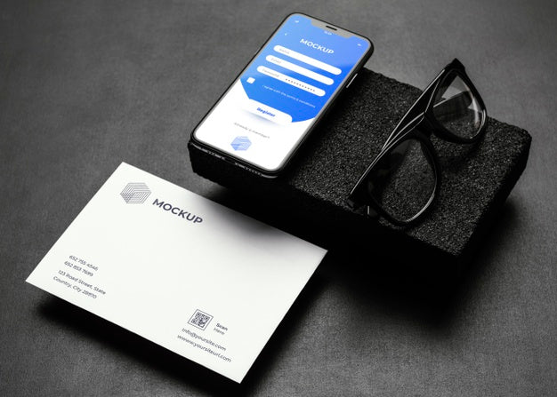 Stationery Mock-Up With Dark Stones Psd