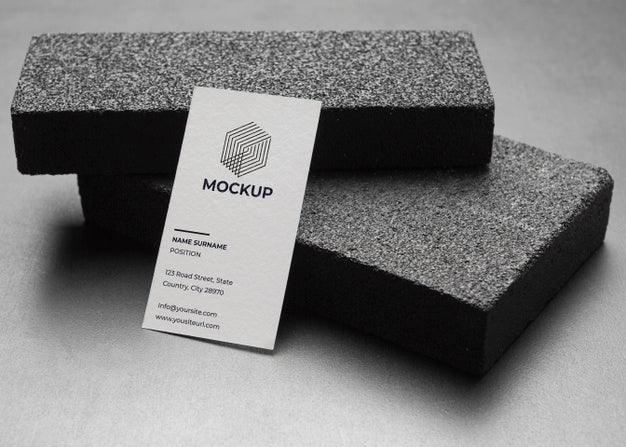 Stationery Mock-Up With Dark Stones Psd