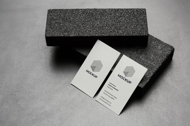 Stationery Mock-Up With Dark Stones Psd