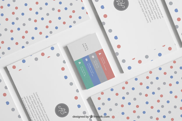 Stationery Mock Up With Dots Psd