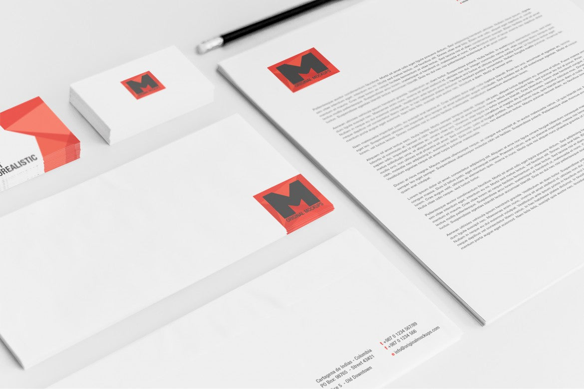 Clean and Whiet Paper Stationery (Mockup)