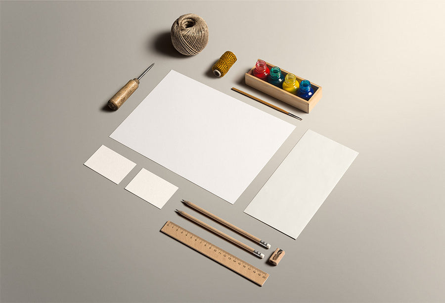 Art and Craft Stationery Mockup PSD