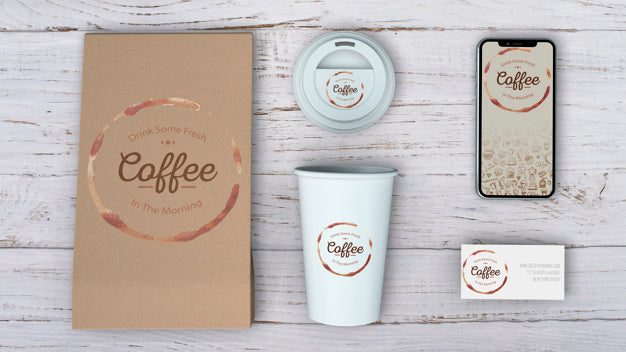 Stationery Mockup For Coffee Shop Psd