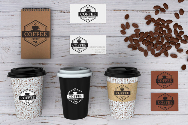Stationery Mockup For Coffee Shop Psd