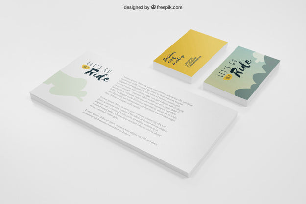 Stationery Mockup With Banner And Business Cards Psd