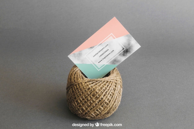 Stationery Mockup With Business Card And Cord Psd