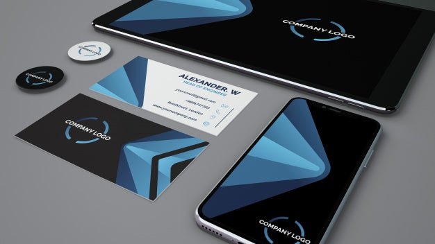 Stationery Mockup With Smartphone And Tablet Psd