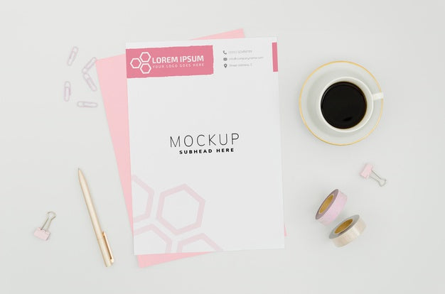 Stationery Paper Mock-Up On White Background Psd