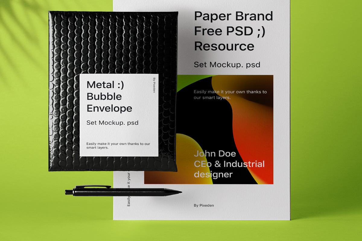 Stationery Psd Bubble Envelope Mockup