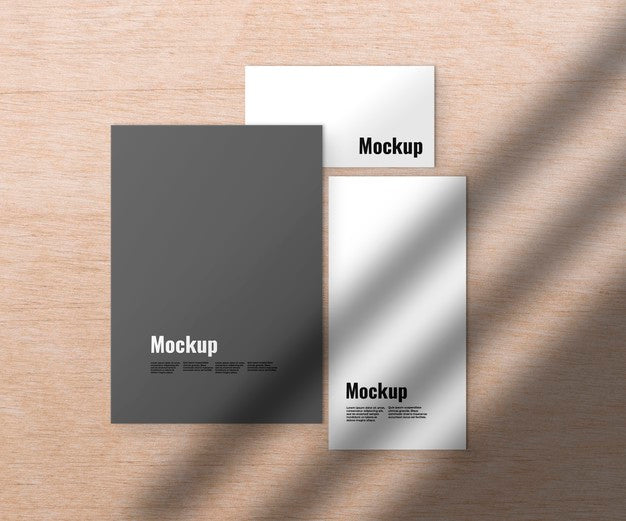 Stationery Set Mockup With Shadow Psd