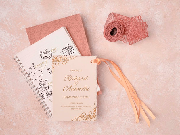 Stationery Wedding Invitation Concept Psd