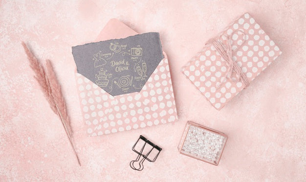 Stationery Wedding Invitation Concept Psd