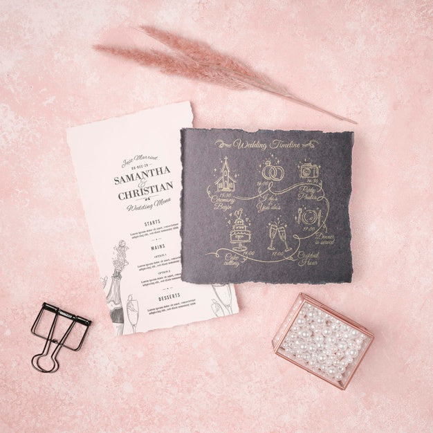 Stationery Wedding Invitation Concept Psd