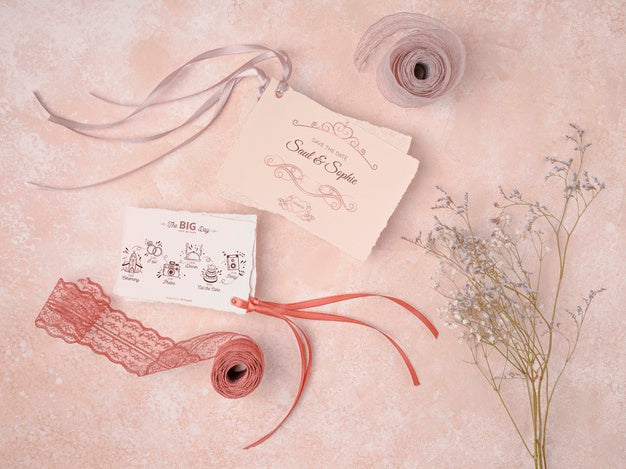 Stationery Wedding Invitation Concept Psd