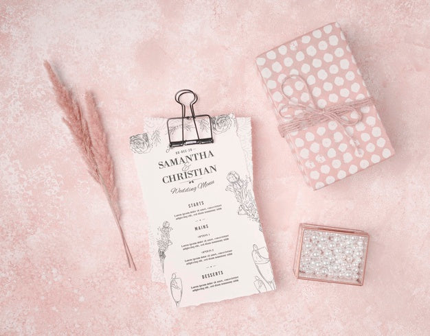 Stationery Wedding Invitation Concept Psd
