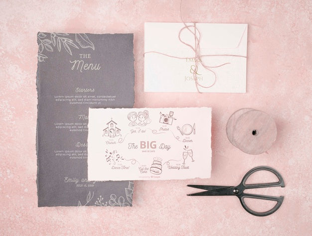 Stationery Wedding Invitation Concept Psd