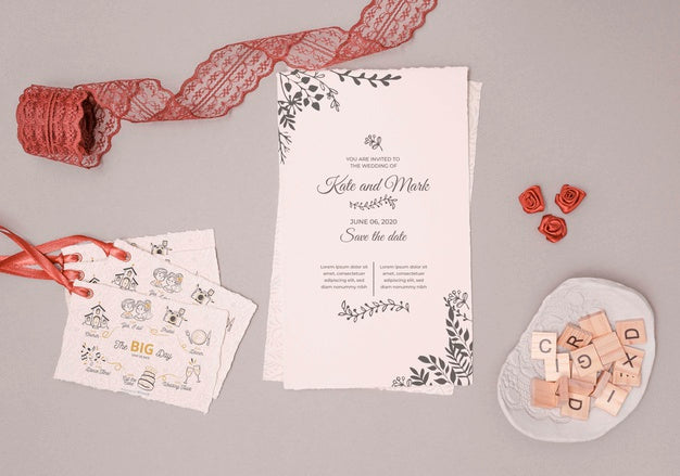 Stationery Wedding Invitation Psd