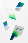 Stationery With Devices Mockup, Floating Psd