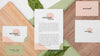Stationery With Leaves And Wood Psd