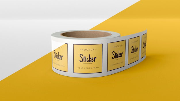 Sticker Roll Mock Up Psd