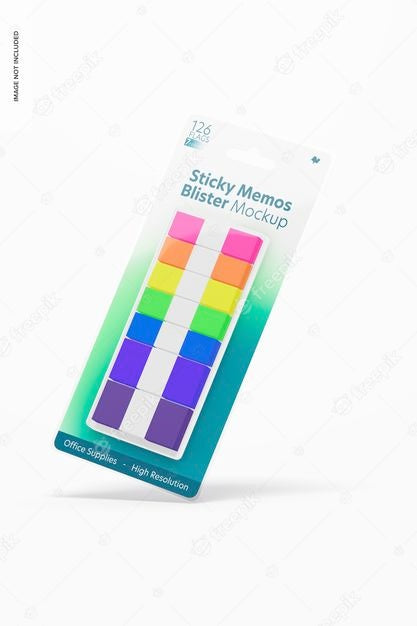Sticky Memos Blister Mockup Psd