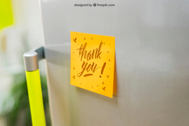 Sticky Note On Fridge Mockup Psd