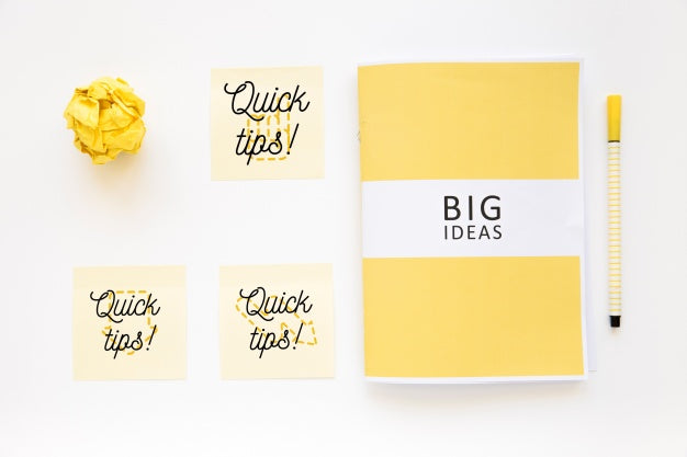 Sticky Notes Mockup With Tips Concept Psd