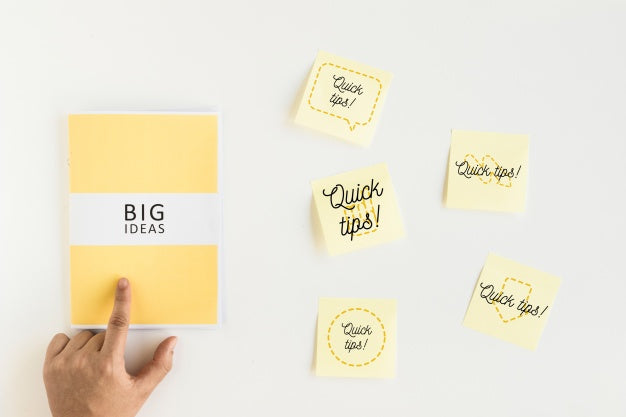 Sticky Notes Mockup With Tips Concept Psd