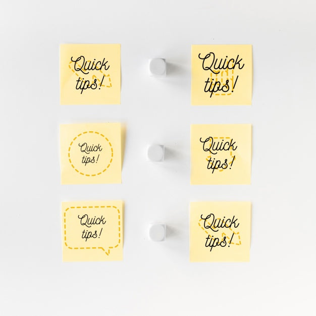 Sticky Notes Mockup With Tips Concept Psd