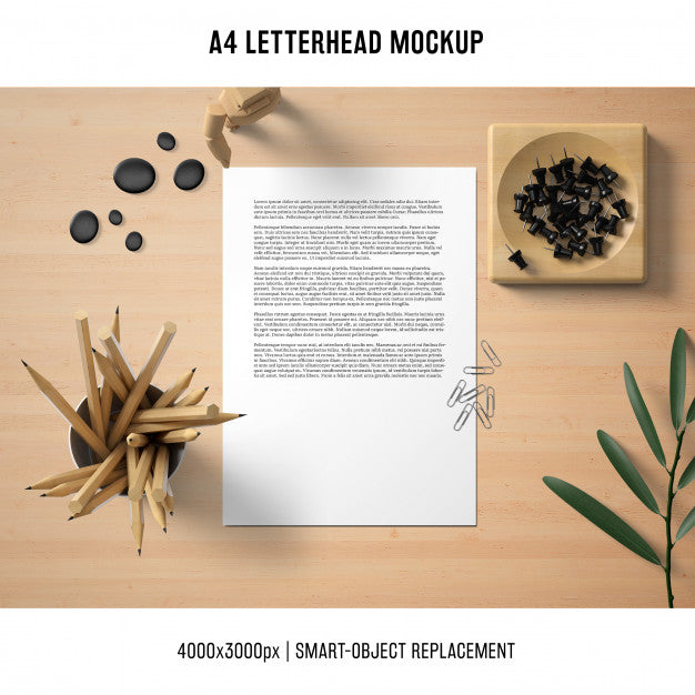 Still Life A4 Letterhead Mockup Psd
