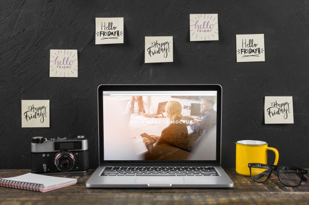 Still Life With Laptop Mockup Psd