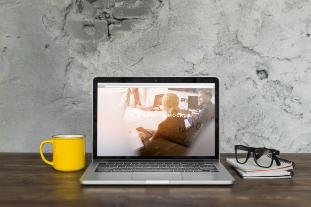 Still Life With Laptop Mockup Psd